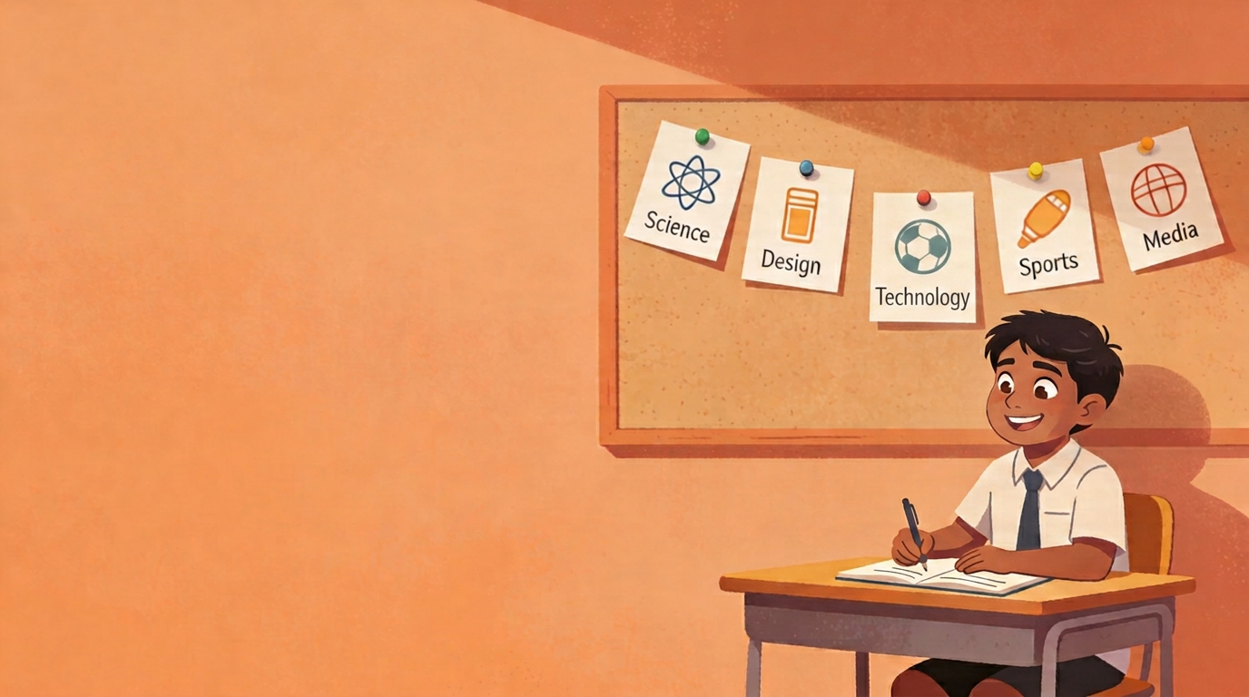 Career path card showing a student exploring possible futures