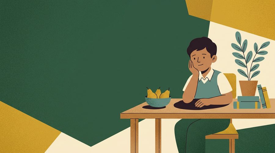 Student support card showing a student thinking about interests